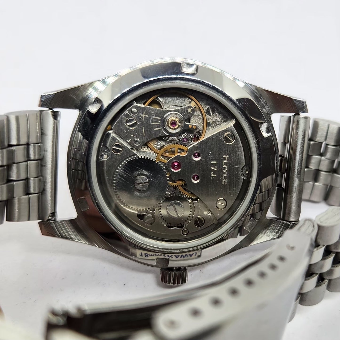 Vintage MOD HMT Punjabi Hand Winding 17 Jewels White Face Jubilee Bracelet Men's Wrist Watch G16