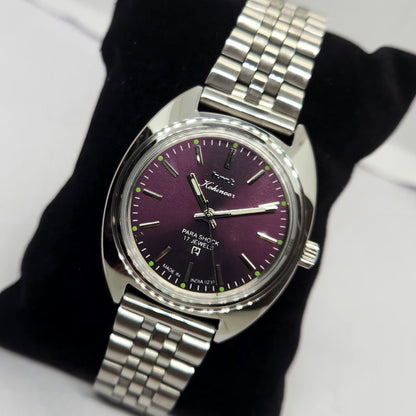Vintage MOD HMT Kohinoor Hand Winding 17 Jewels Purple Face Jubilee Bracelet Men's Wrist Watch G18