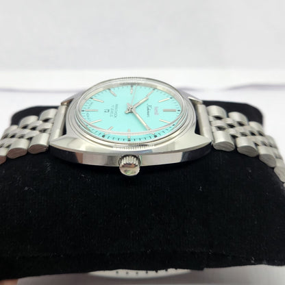 Vintage MOD HMT Kohinoor Hand Winding 17 Jewels Tiffany Blue Face Jubilee Bracelet Men's Wrist Watch G19