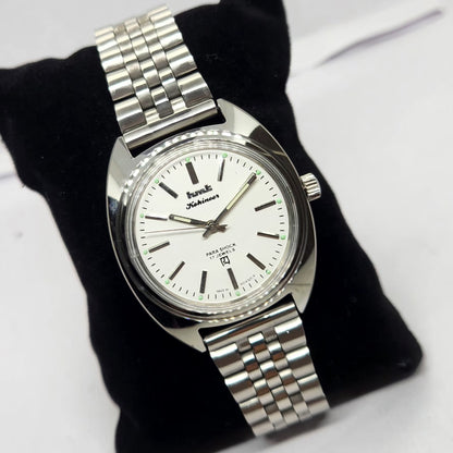 Vintage MOD HMT Kohinoor Hand Winding 17 Jewels White Face Jubilee Bracelet Men's Wrist Watch G22