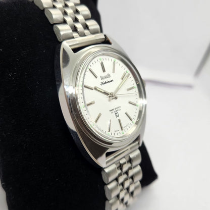 Vintage MOD HMT Kohinoor Hand Winding 17 Jewels White Face Jubilee Bracelet Men's Wrist Watch G22