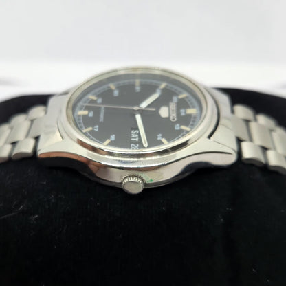 Vintage 1985 Original Seiko 5 Automatic 6309-7320 Black face 17 Jewels Day-Date Japanese Men's Wrist Watch OG270