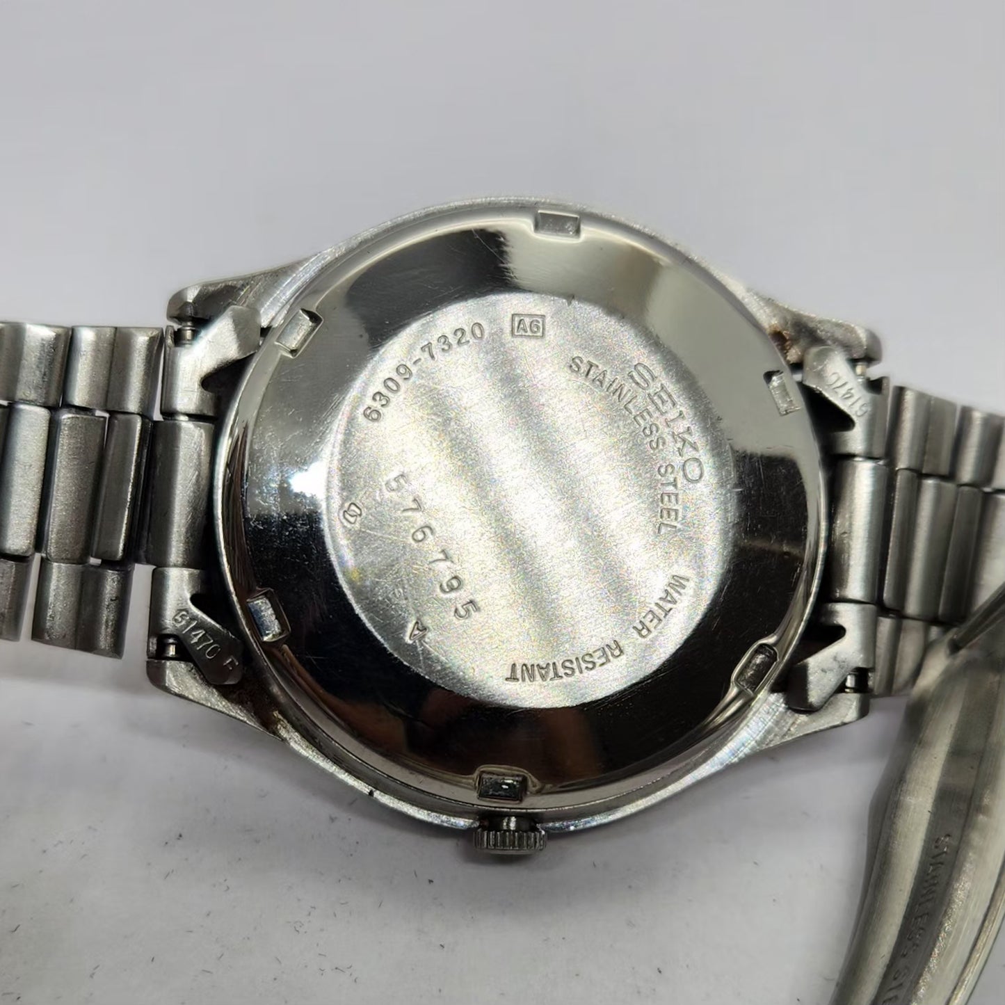 Vintage 1985 Original Seiko 5 Automatic 6309-7320 Black face 17 Jewels Day-Date Japanese Men's Wrist Watch OG270