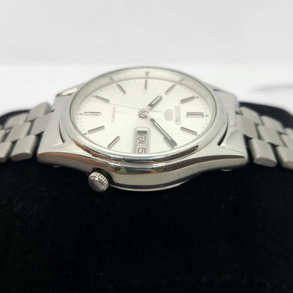 Vintage 1984 Original Seiko 5 Automatic 7009-3100 Silver face 17 Jewels Day-Date Japanese Men's Wrist Watch OG272