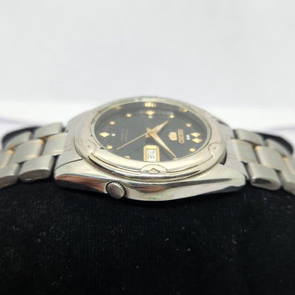 Vintage 1997 Original Seiko 5 Automatic 7S26-6030 Black face 21 Jewels Day-Date Japanese Men's Wrist Watch OG274