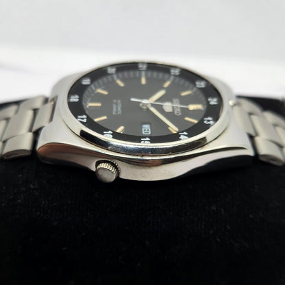 Vintage 1975 Original Seiko 5 Automatic 7019-8231 Black face 21 Jewels Day-Date Japanese Men's Wrist Watch OG279