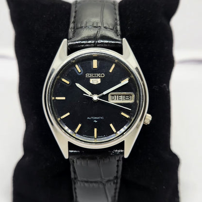 Vintage 1979 Original Seiko 5 Automatic 7009-6001 Black face 17 Jewels Day-Date Japanese Men's Wrist Watch OG283