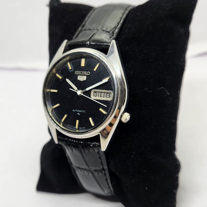 Vintage 1979 Original Seiko 5 Automatic 7009-6001 Black face 17 Jewels Day-Date Japanese Men's Wrist Watch OG283