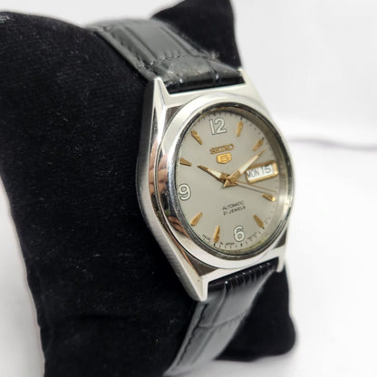 Vintage 1998 Original Seiko 5 Automatic 7s26-0070 Grey Face 21 Jewels Day-Date Japanese Men's Wrist Watch OG284