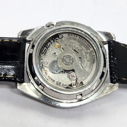 Vintage 1980 Original Seiko 5 Automatic 7S26 Black face 21 Jewels Day-Date Japanese Men's Wrist Watch OG285