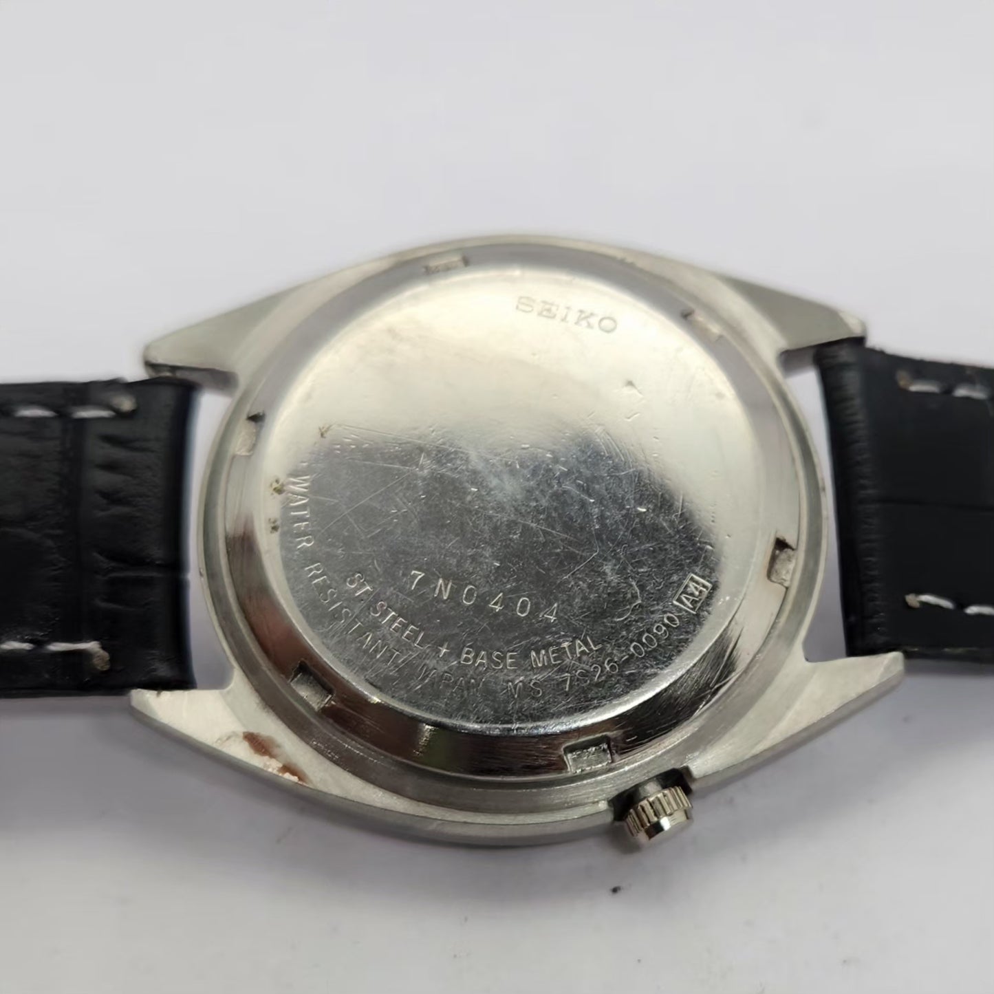 Vintage 1997 Original Seiko 5 Automatic 7s26-0090 Black Face 21 Jewels Day-Date Japanese Men's Wrist Watch OG287