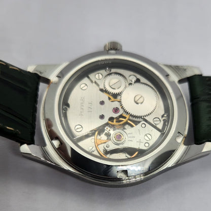 Vintage MOD HMT Pilot Hand Winding 17 Jewels Green Face Green Strap Men's Wrist Watch G28