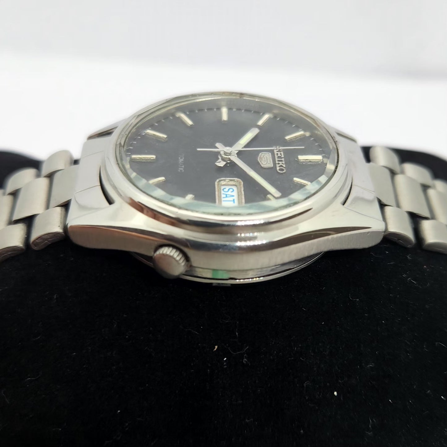 Vintage 1980 Original Seiko 5 Automatic 7S26-0530 Black Face 21 Jewels Day-Date Japanese Men's Wrist Watch OG288