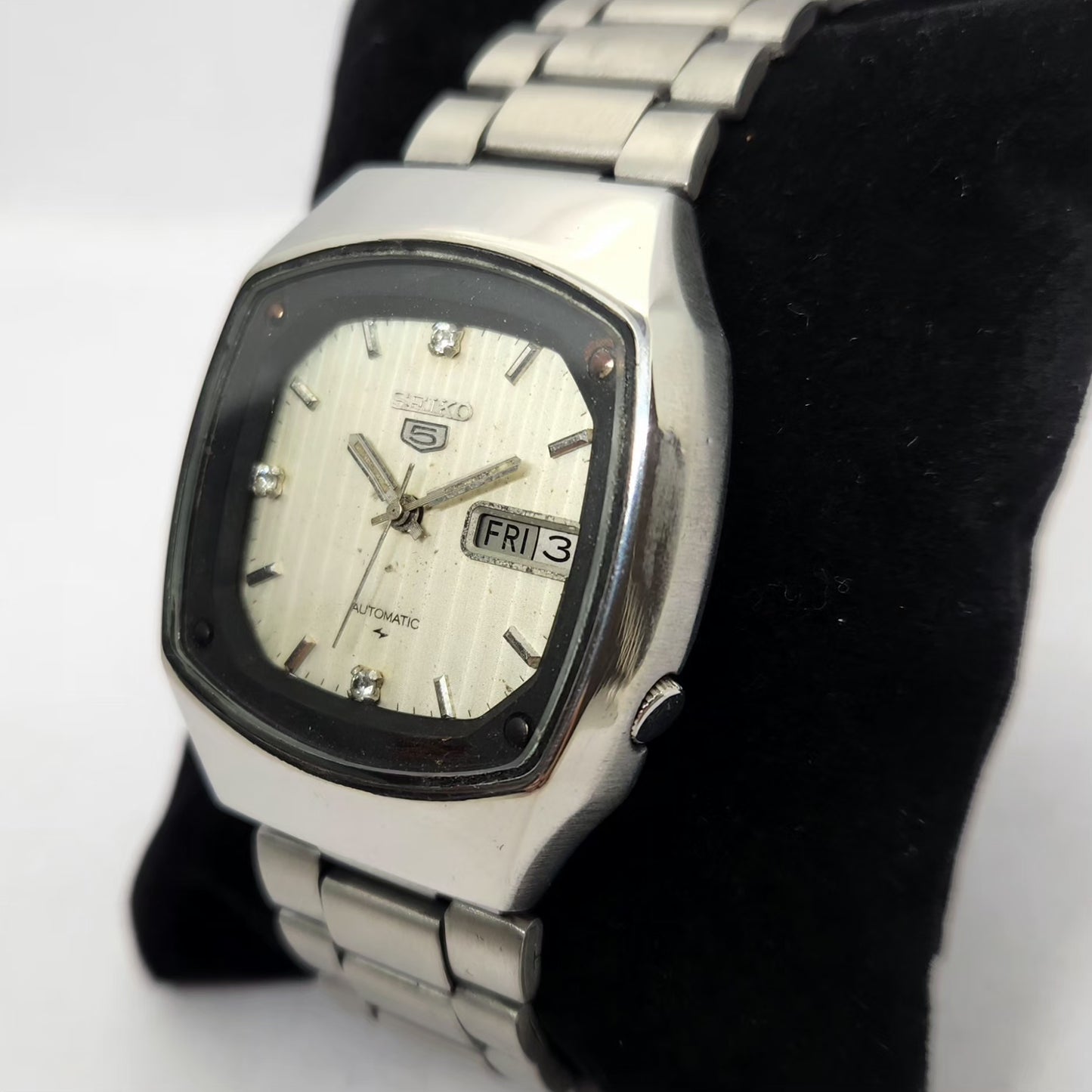 Vintage 1979 Original Seiko 5 Automatic 7009-5110 Silver Face 17 Jewels Day-Date Japanese Men's Wrist Watch OG289