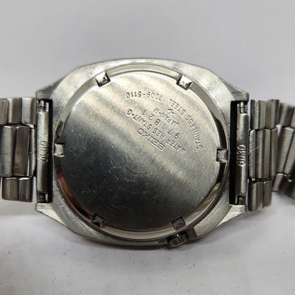 Vintage 1979 Original Seiko 5 Automatic 7009-5110 Silver Face 17 Jewels Day-Date Japanese Men's Wrist Watch OG289