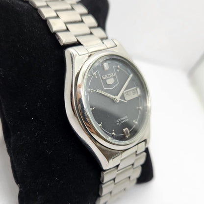 Vintage 1973 Original Seiko 5 Automatic 7019-8180 Grey face 21 Jewels Day-Date Japanese Men's Wrist Watch OG295