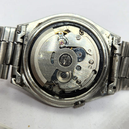 Vintage 1973 Original Seiko 5 Automatic 7019-8180 Grey face 21 Jewels Day-Date Japanese Men's Wrist Watch OG295