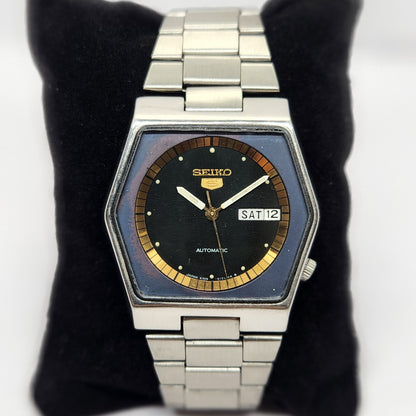 Vintage 1978 Original Seiko 5 Automatic 6309-601A Green Face 17 Jewels Day-Date Japanese Men's Wrist Watch OG296