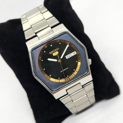 Vintage 1978 Original Seiko 5 Automatic 6309-601A Green Face 17 Jewels Day-Date Japanese Men's Wrist Watch OG296