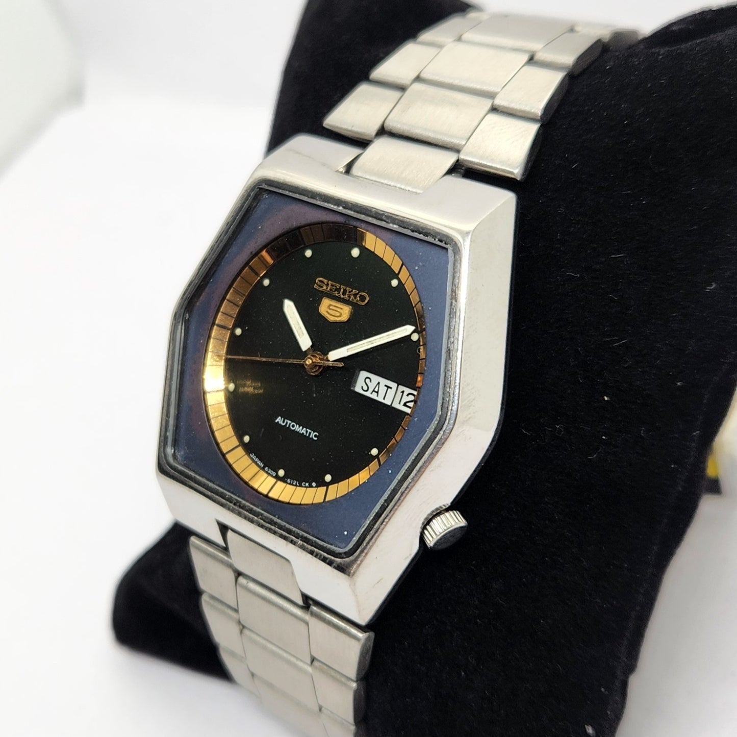 Vintage 1978 Original Seiko 5 Automatic 6309-601A Green Face 17 Jewels Day-Date Japanese Men's Wrist Watch OG296