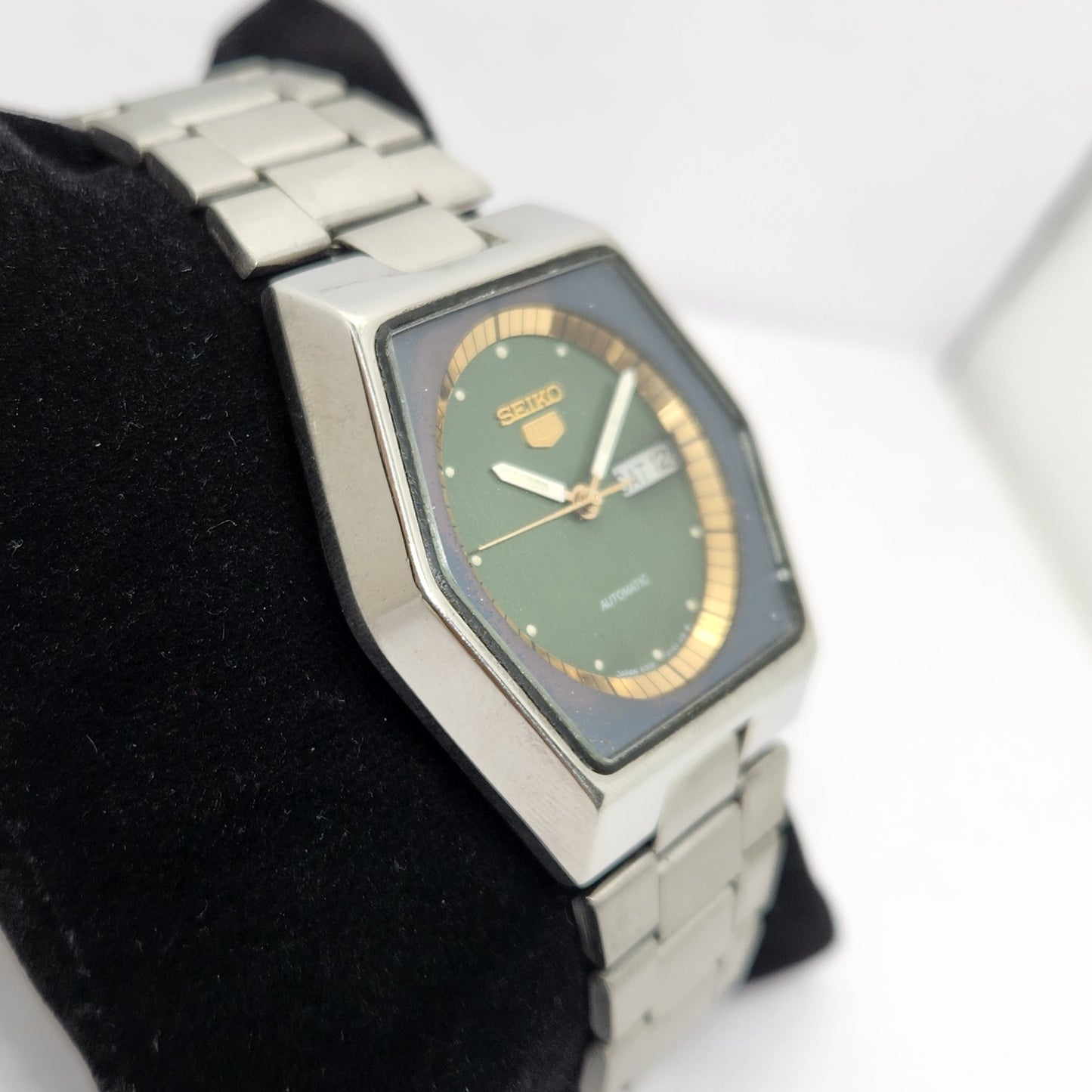 Vintage 1978 Original Seiko 5 Automatic 6309-601A Green Face 17 Jewels Day-Date Japanese Men's Wrist Watch OG296