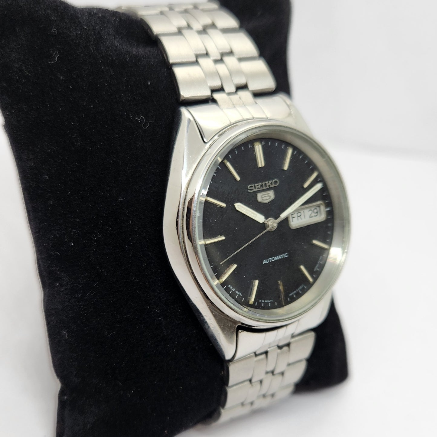 Vintage 1983 Original Seiko 5 Automatic 6309-8900 Black Face 17 Jewels Day-Date Japanese Men's Wrist Watch OG297