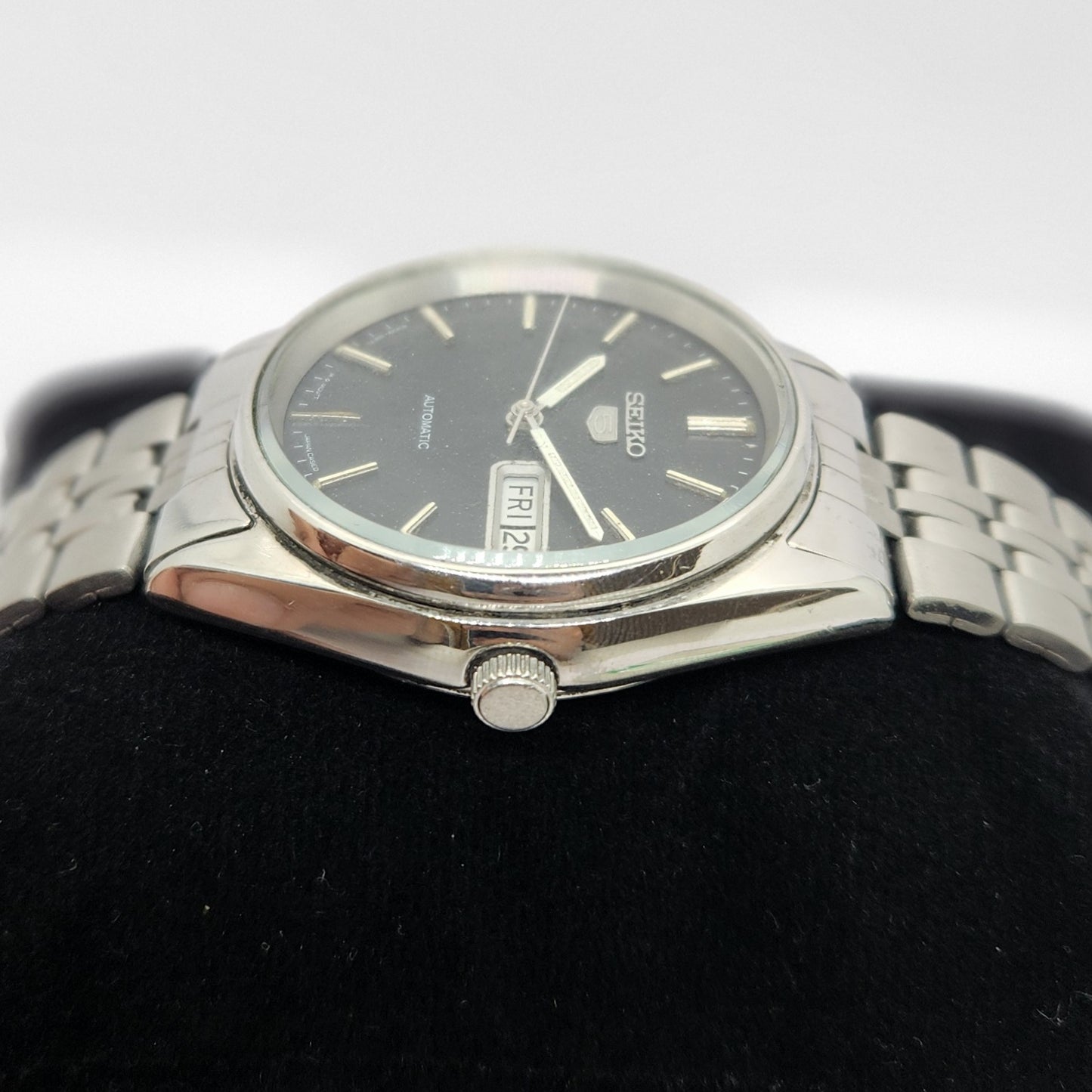 Vintage 1983 Original Seiko 5 Automatic 6309-8900 Black Face 17 Jewels Day-Date Japanese Men's Wrist Watch OG297