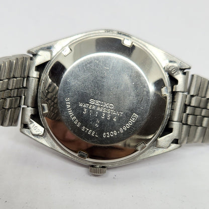 Vintage 1983 Original Seiko 5 Automatic 6309-8900 Black Face 17 Jewels Day-Date Japanese Men's Wrist Watch OG297