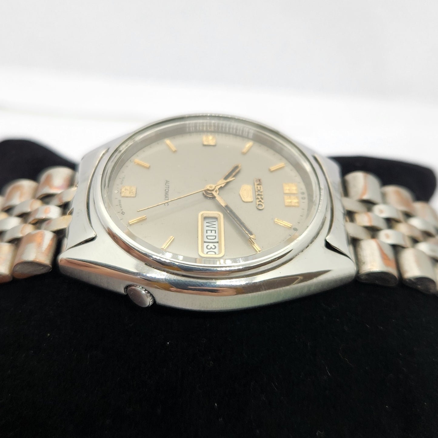 Vintage 1976 Original Seiko 5 Automatic 6309-8840 Grey face 17 Jewels Day-Date Japanese Men's Wrist Watch OG298