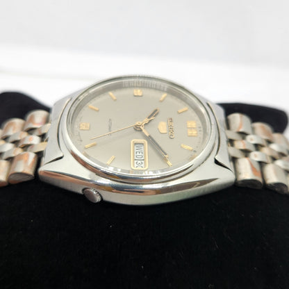 Vintage 1976 Original Seiko 5 Automatic 6309-8840 Grey face 17 Jewels Day-Date Japanese Men's Wrist Watch OG298