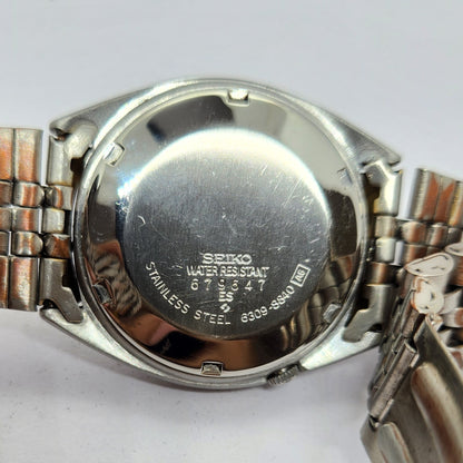 Vintage 1976 Original Seiko 5 Automatic 6309-8840 Grey face 17 Jewels Day-Date Japanese Men's Wrist Watch OG298