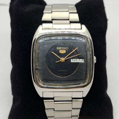 Vintage 1980 Original Seiko 5 Automatic 6309-5090 Black Face 17 Jewels Day-Date Japanese Men's Wrist Watch OG299