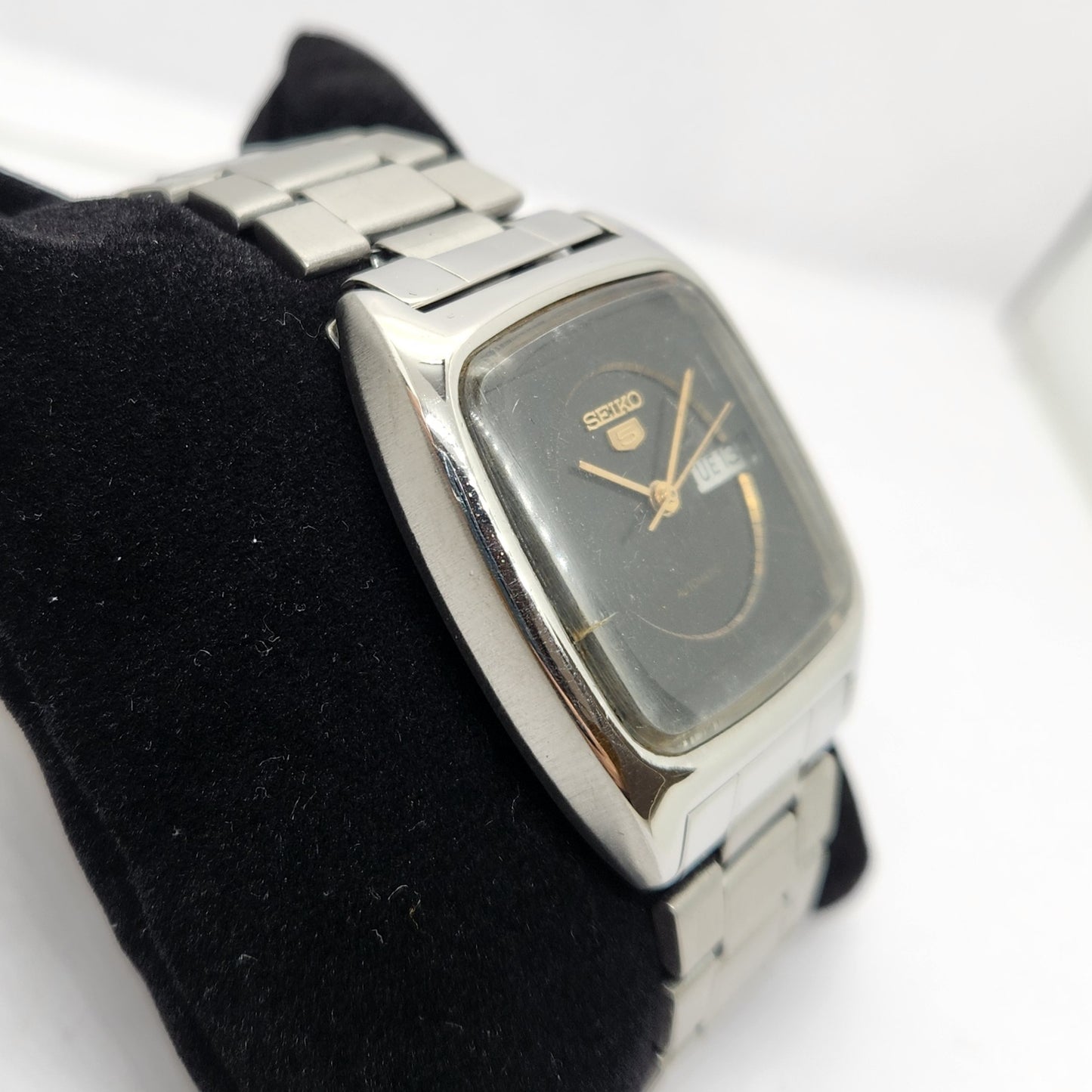Vintage 1980 Original Seiko 5 Automatic 6309-5090 Black Face 17 Jewels Day-Date Japanese Men's Wrist Watch OG299