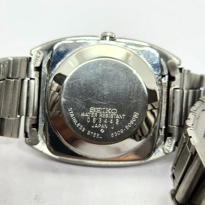 Vintage 1980 Original Seiko 5 Automatic 6309-5090 Black Face 17 Jewels Day-Date Japanese Men's Wrist Watch OG299