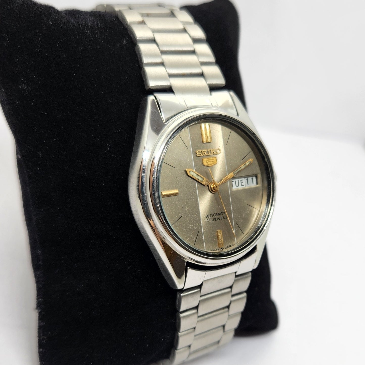 Vintage 1977 Original Seiko 5 Automatic 6309-6240 Grey face 17 Jewels Day-Date Japanese Men's Wrist Watch OG300