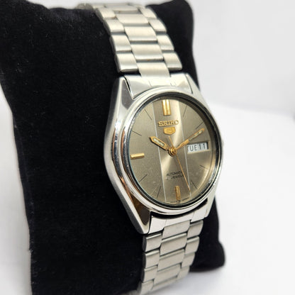 Vintage 1977 Original Seiko 5 Automatic 6309-6240 Grey face 17 Jewels Day-Date Japanese Men's Wrist Watch OG300