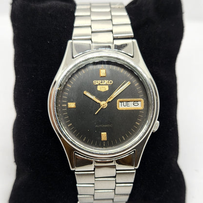 Vintage 1983 Original Seiko 5 Automatic 7009-3131 Black face 17 Jewels Day-Date Japanese Men's Wrist Watch OG301