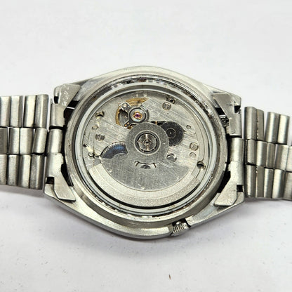 Vintage 1975 Original Seiko 5 Automatic 7019-8080 Silver face 21 Jewels Day-Date Japanese Men's Wrist Watch OG306
