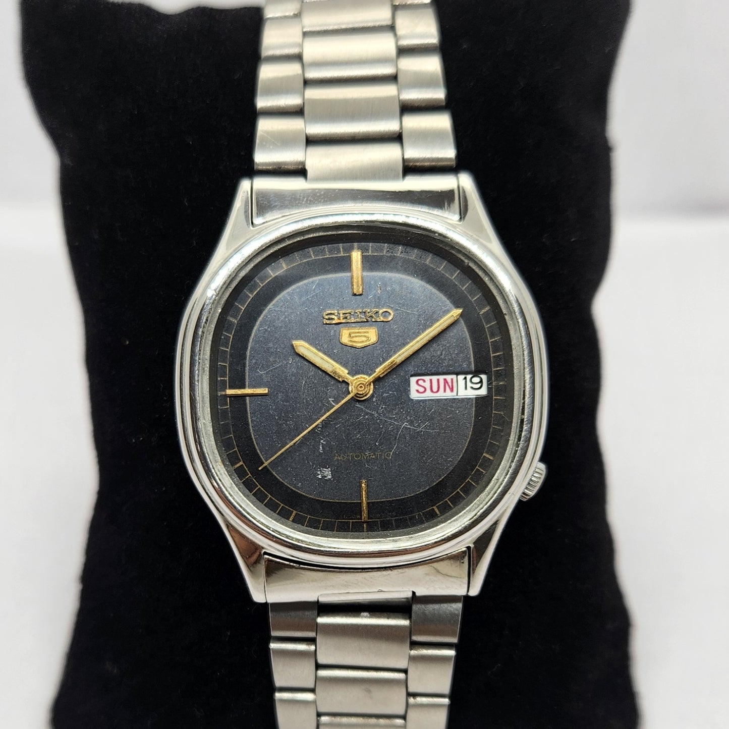 Vintage 1979 Original Seiko 5 Automatic 6309-512A Grey face 17 Jewels Day-Date Japanese Men's Wrist Watch OG307
