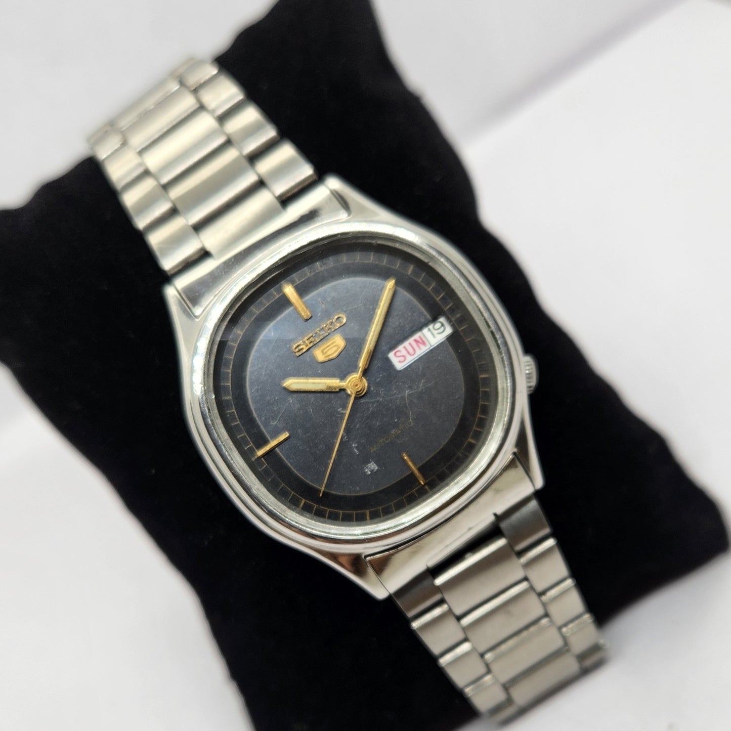 Vintage 1979 Original Seiko 5 Automatic 6309-512A Grey face 17 Jewels Day-Date Japanese Men's Wrist Watch OG307