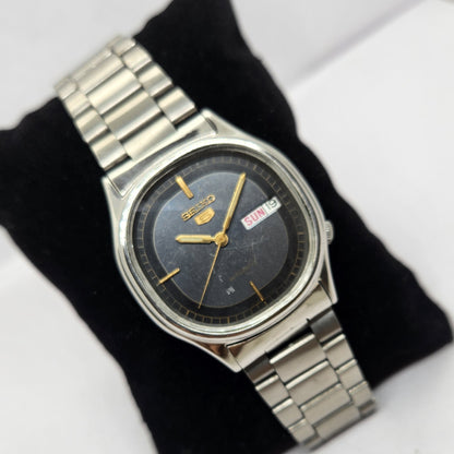 Vintage 1979 Original Seiko 5 Automatic 6309-512A Grey face 17 Jewels Day-Date Japanese Men's Wrist Watch OG307