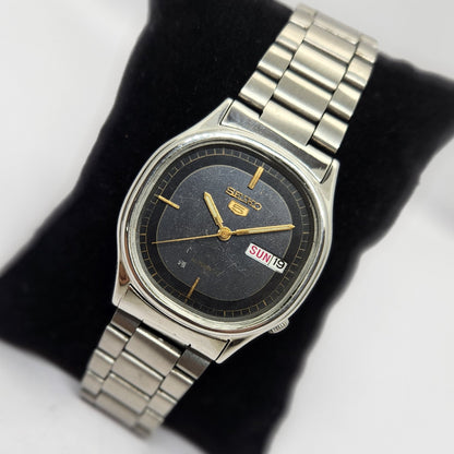 Vintage 1979 Original Seiko 5 Automatic 6309-512A Grey face 17 Jewels Day-Date Japanese Men's Wrist Watch OG307