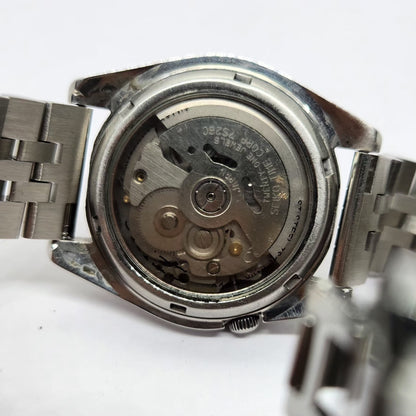 Vintage 1980 Original Seiko 5 Automatic 7S26 Black Face 21 Jewels Day-Date Japanese Men's Wrist Watch OG309