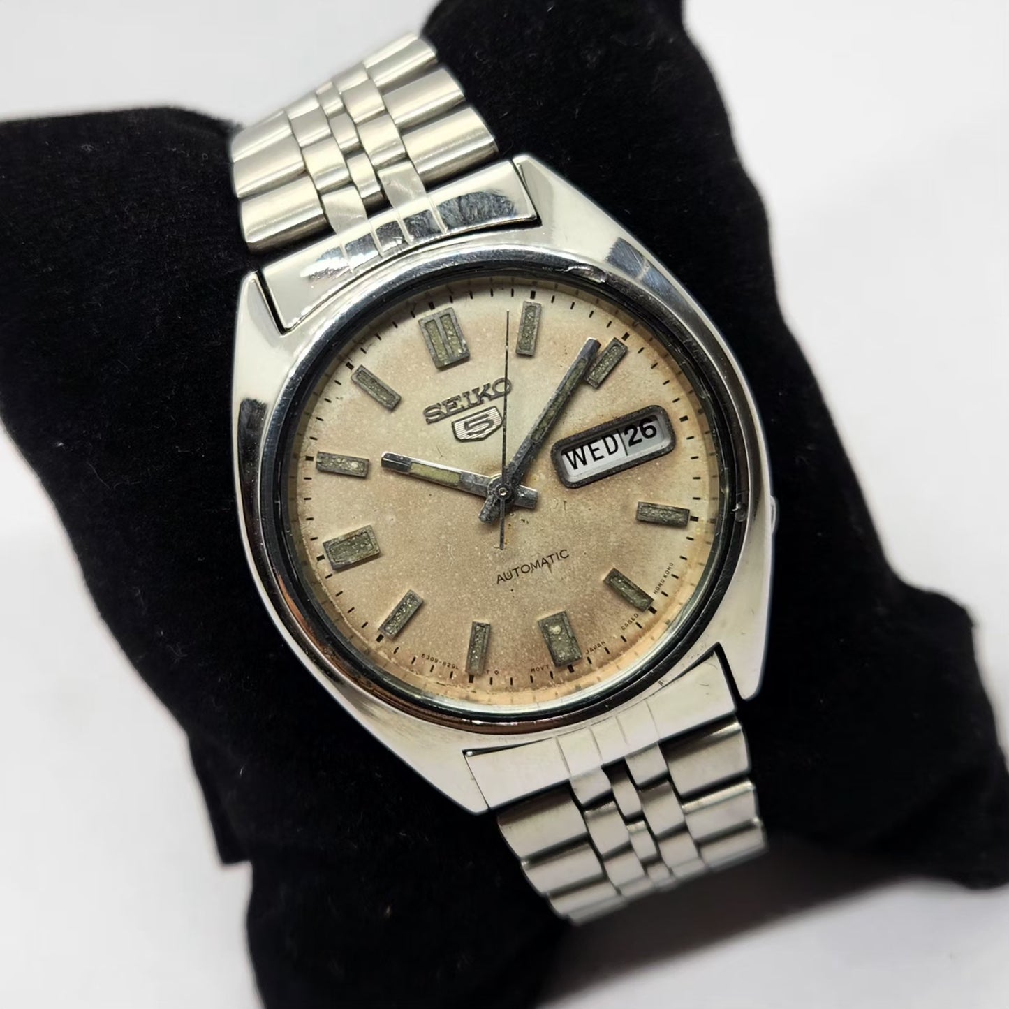 Vintage 1983 Original Seiko 5 Automatic 6309-8840 Cream Face 17 Jewels Day-Date Japanese Men's Wrist Watch OG310