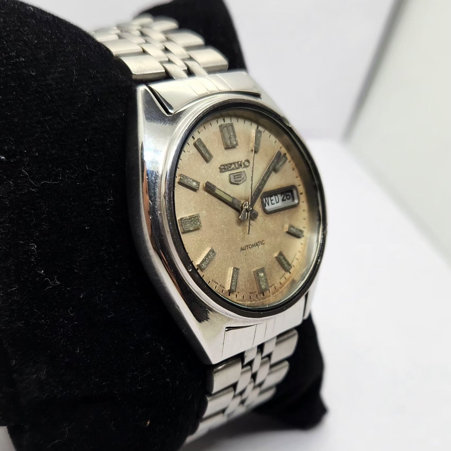 Vintage 1983 Original Seiko 5 Automatic 6309-8840 Cream Face 17 Jewels Day-Date Japanese Men's Wrist Watch OG310