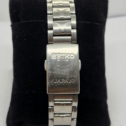 Vintage 2004 Original Seiko 5 Automatic 7S26 Black Face 21 Jewels Day-Date Japanese Men's Wrist Watch OG311