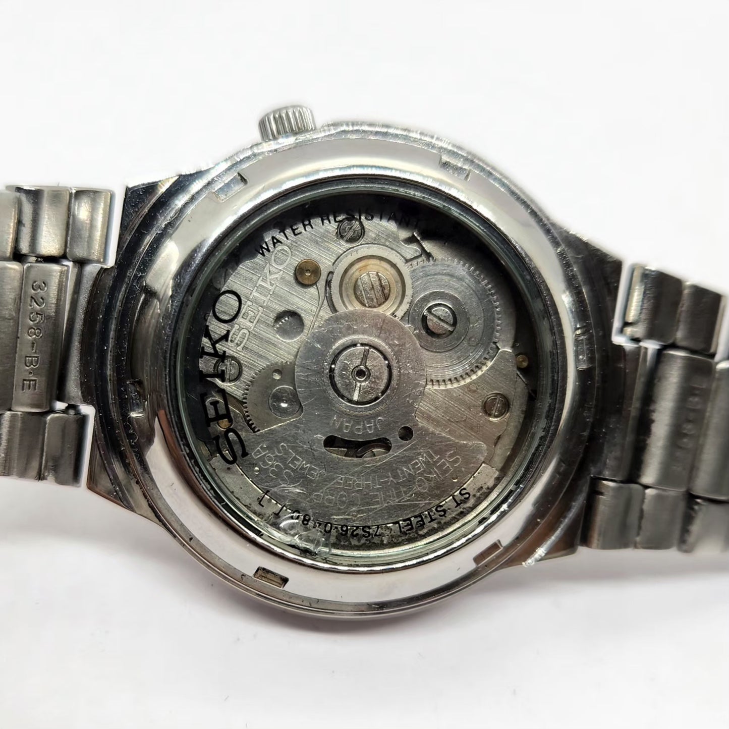 Vintage 2004 Original Seiko 5 Automatic 7S26 Black Face 21 Jewels Day-Date Japanese Men's Wrist Watch OG311