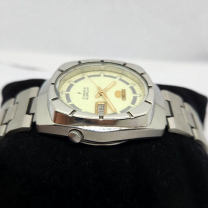 Vintage 1976 Original Seiko 5 Automatic 7009-7370 Green Face 17 Jewels Day-Date Japanese Men's Wrist Watch OG315