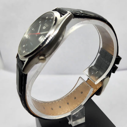 Vintage 1999 Original Seiko 5 Automatic 7S26-8760 Black Face 21 Jewels Day-Date Japanese Men's Wrist Watch OG317