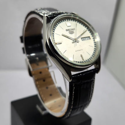 Vintage 1983 Original Seiko 5 Automatic 6309-8900 Silver Face 17 Jewels Day-Date Japanese Men's Wrist Watch OG318